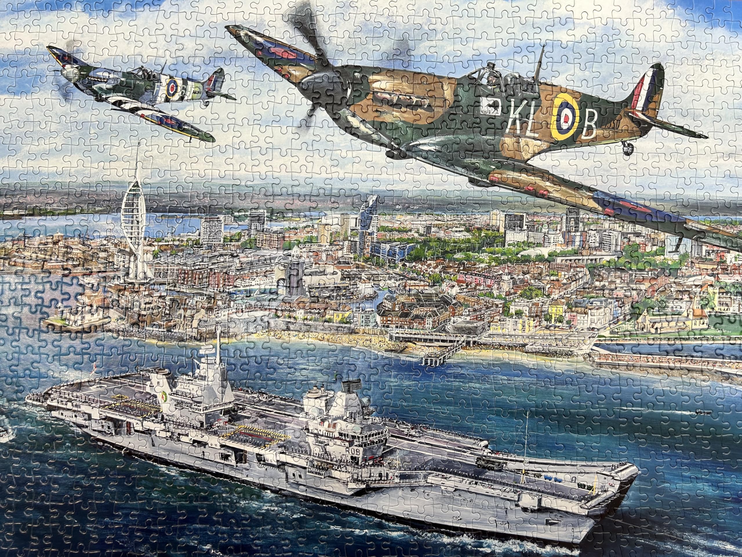 Gibsons Portsmouth Flypast 1000 Piece Jigsaw Puzzle for Adults | Historic D-Day Tribute