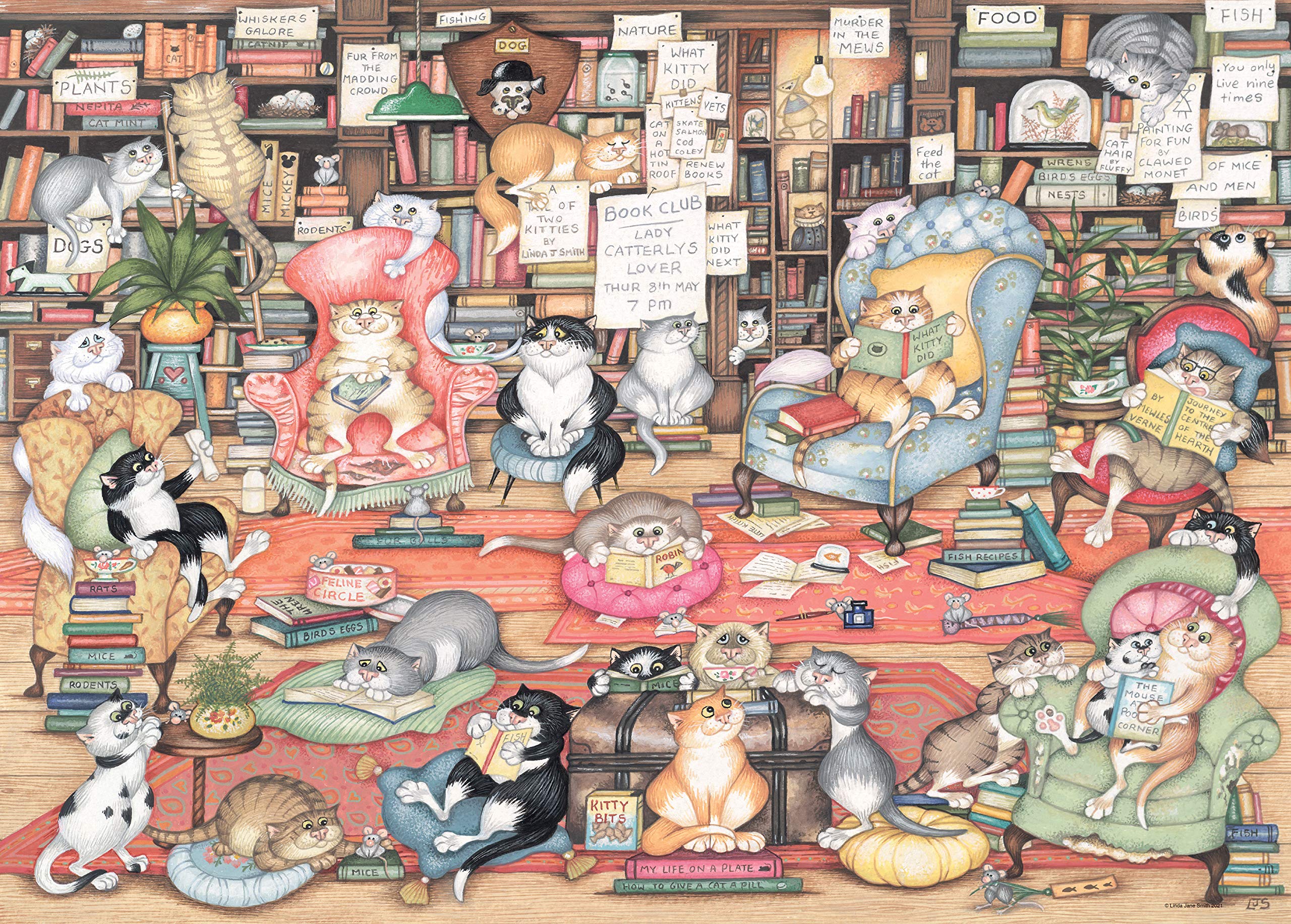 Ravensburger Crazy Cats Bookclub 1000 Piece Jigsaw Puzzle for Adults & Kids 12+ 1