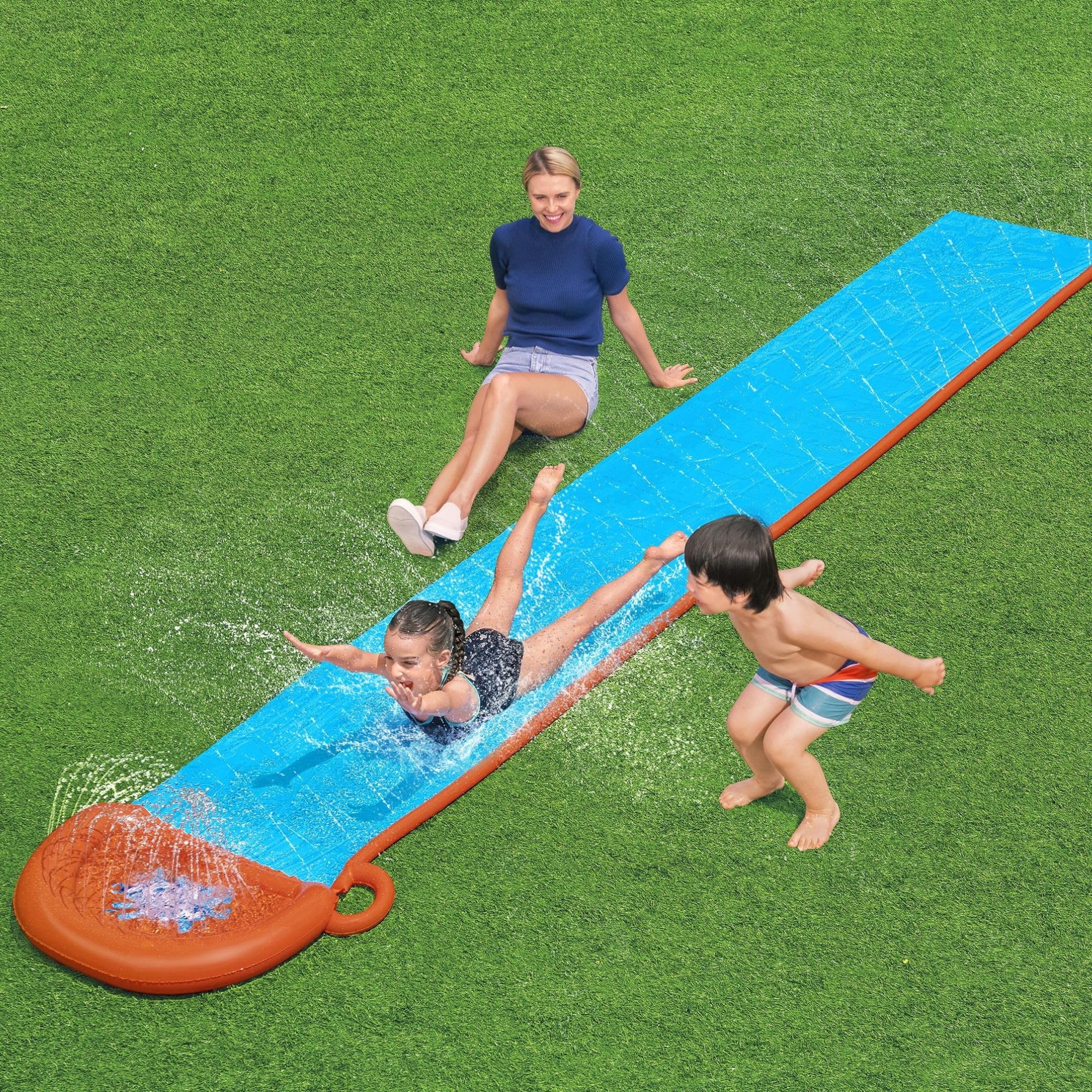 Toboggan aquatique simple Bestway H20GO, glissade et toboggan gonflables de 4,88 m avec arroseurs intégrés 5