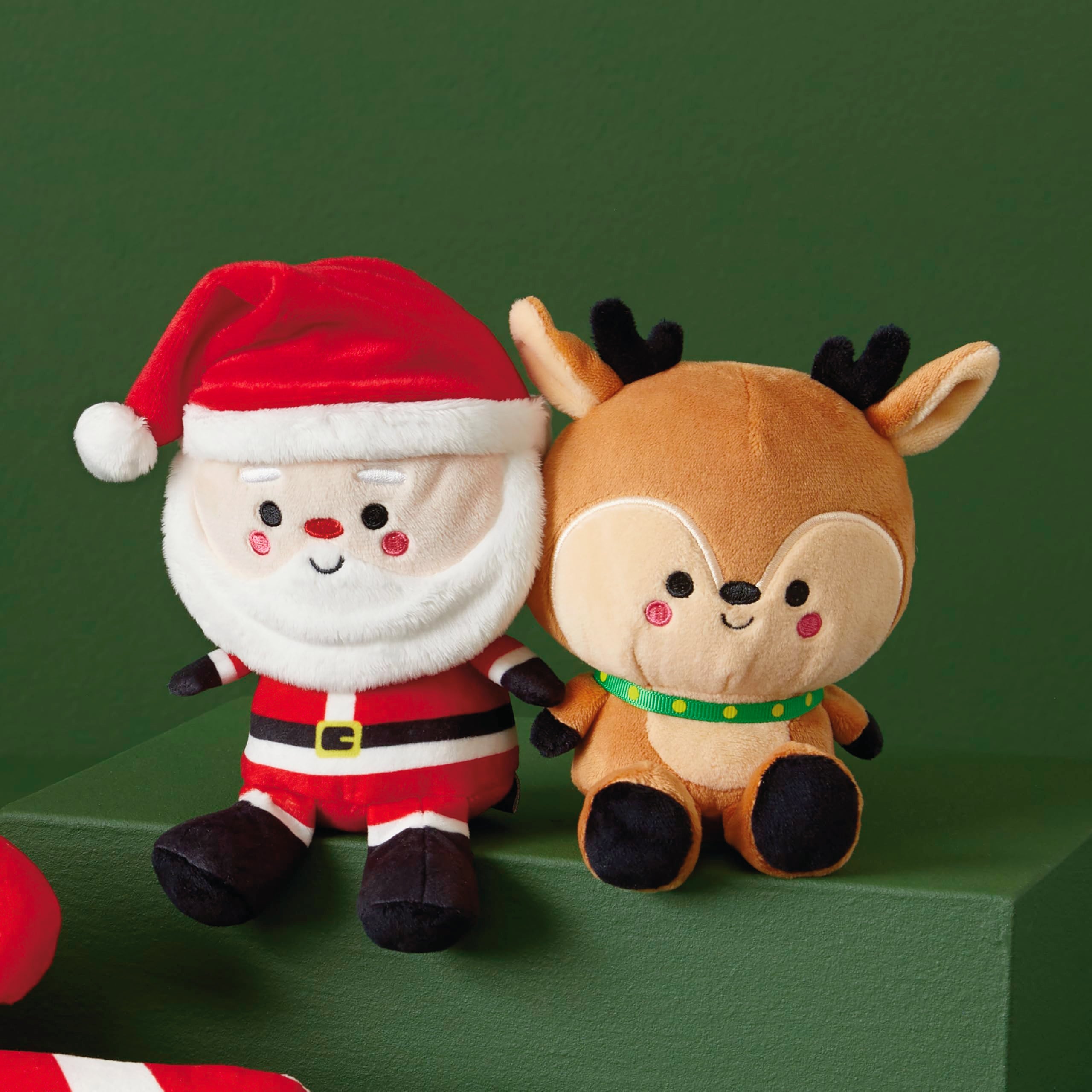 Hallmark Better Together Santa and Reindeer Plush Pair - Magnetic Soft Toy Set 10