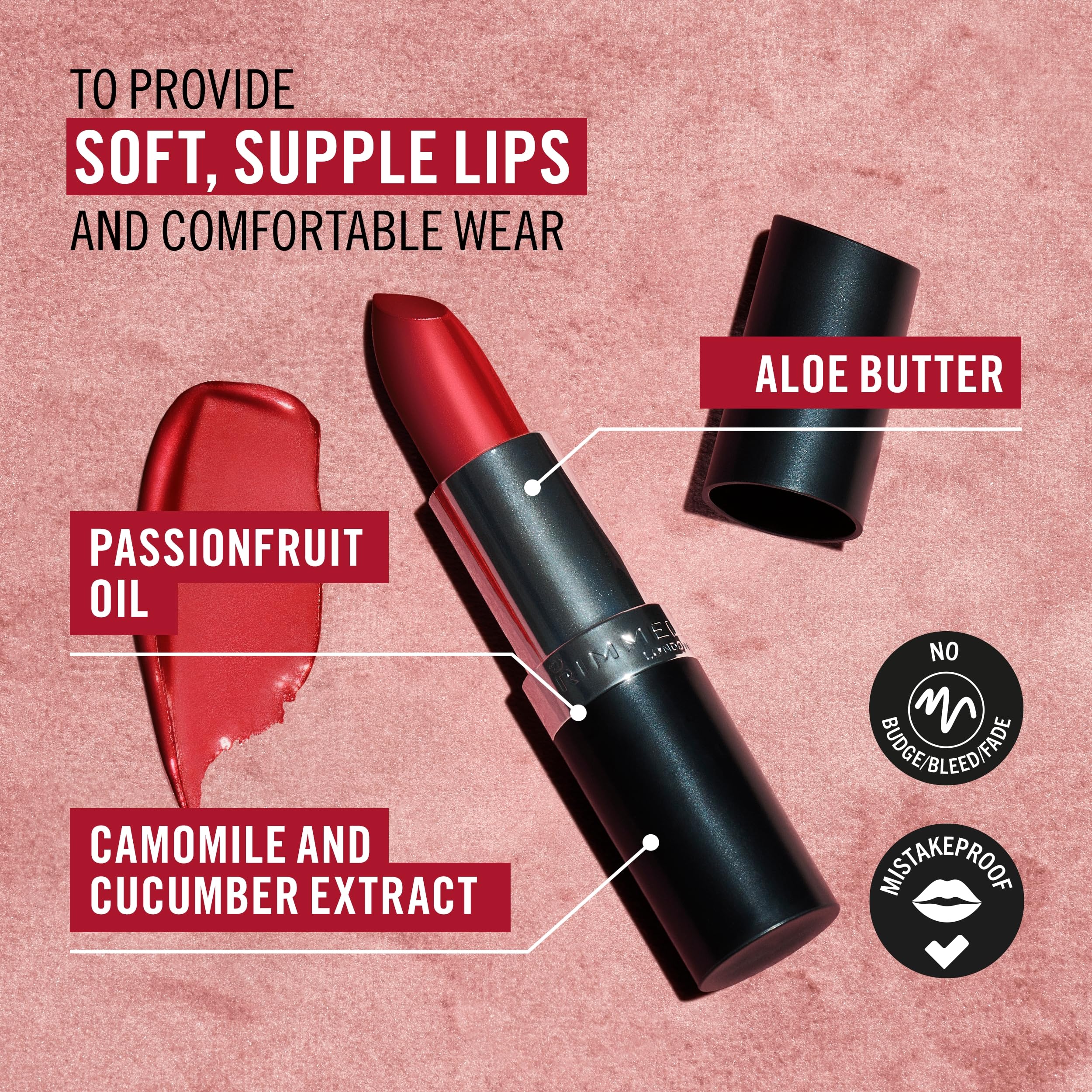 Rimmel Lasting Finish Lipstick 077 Brink Of Pink - Creamy Satin Finish, 10g 7
