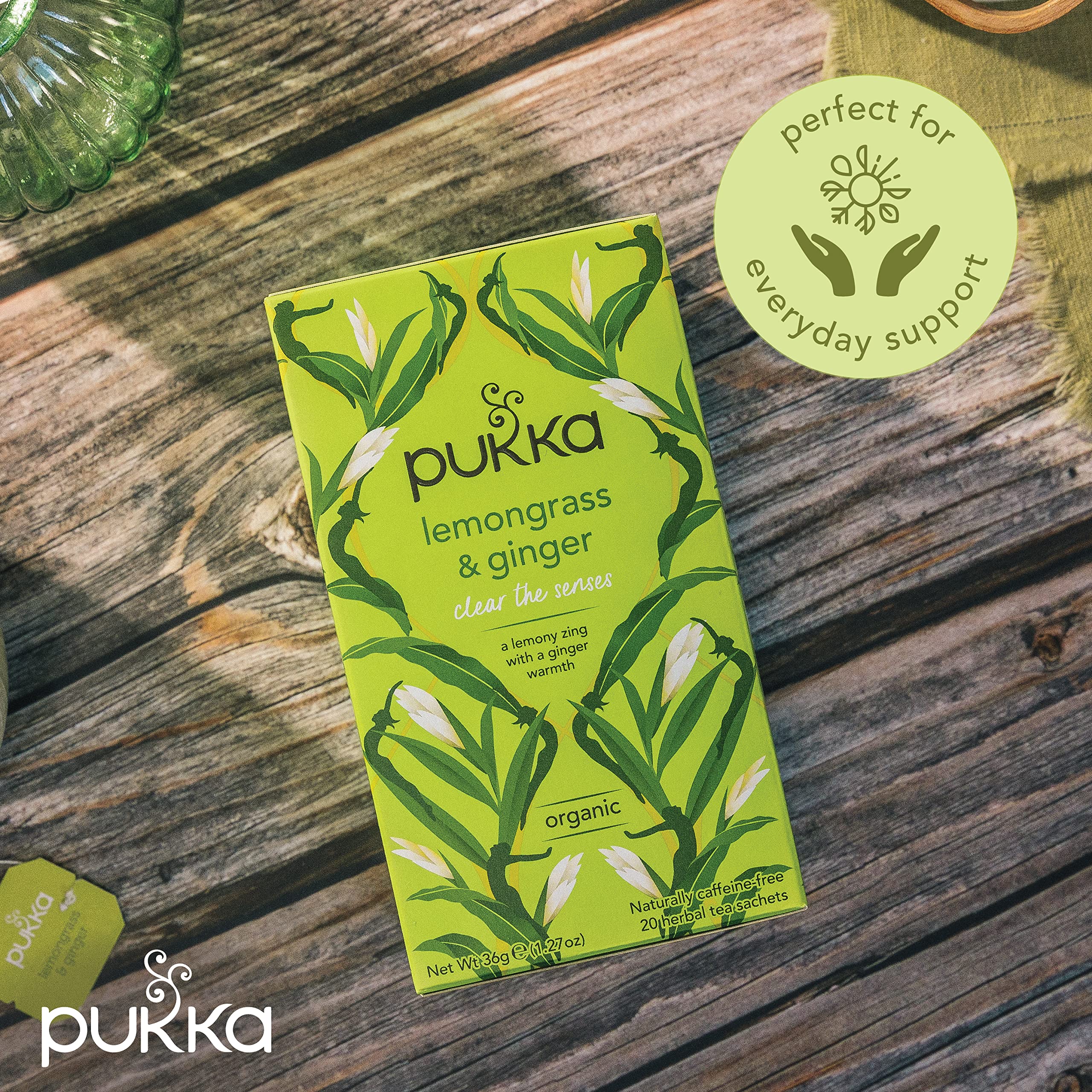 Pukka Herbs Lemongrass & Ginger Organic Herbal Tea - 80 Count (Pack of 4) | Caffeine-Free 4