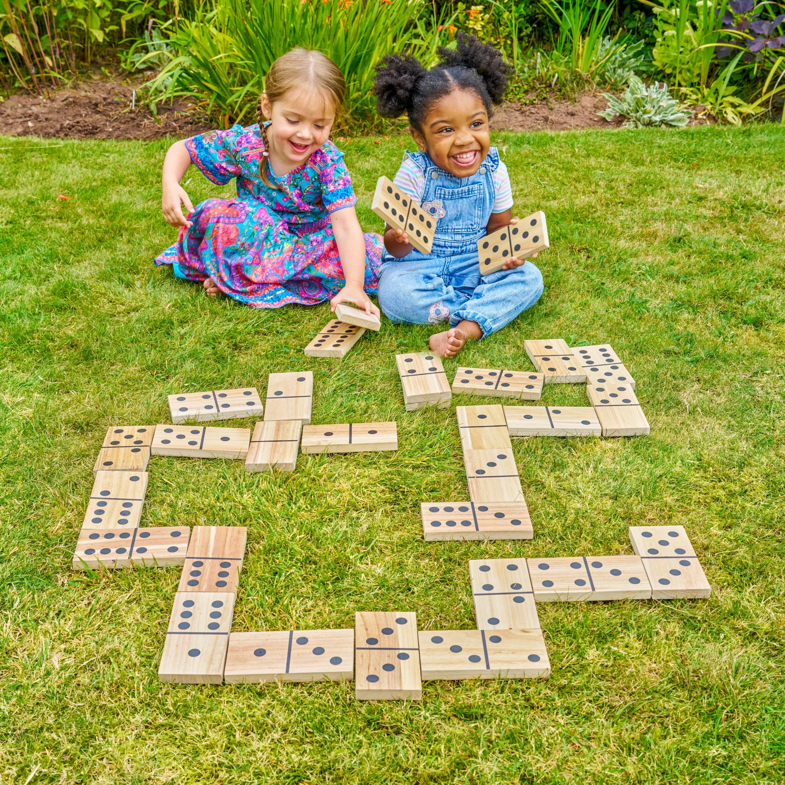 TP Toys Giant Wooden Dominoes - FSC Wood, 28 Tiles, Ages 3+ 2