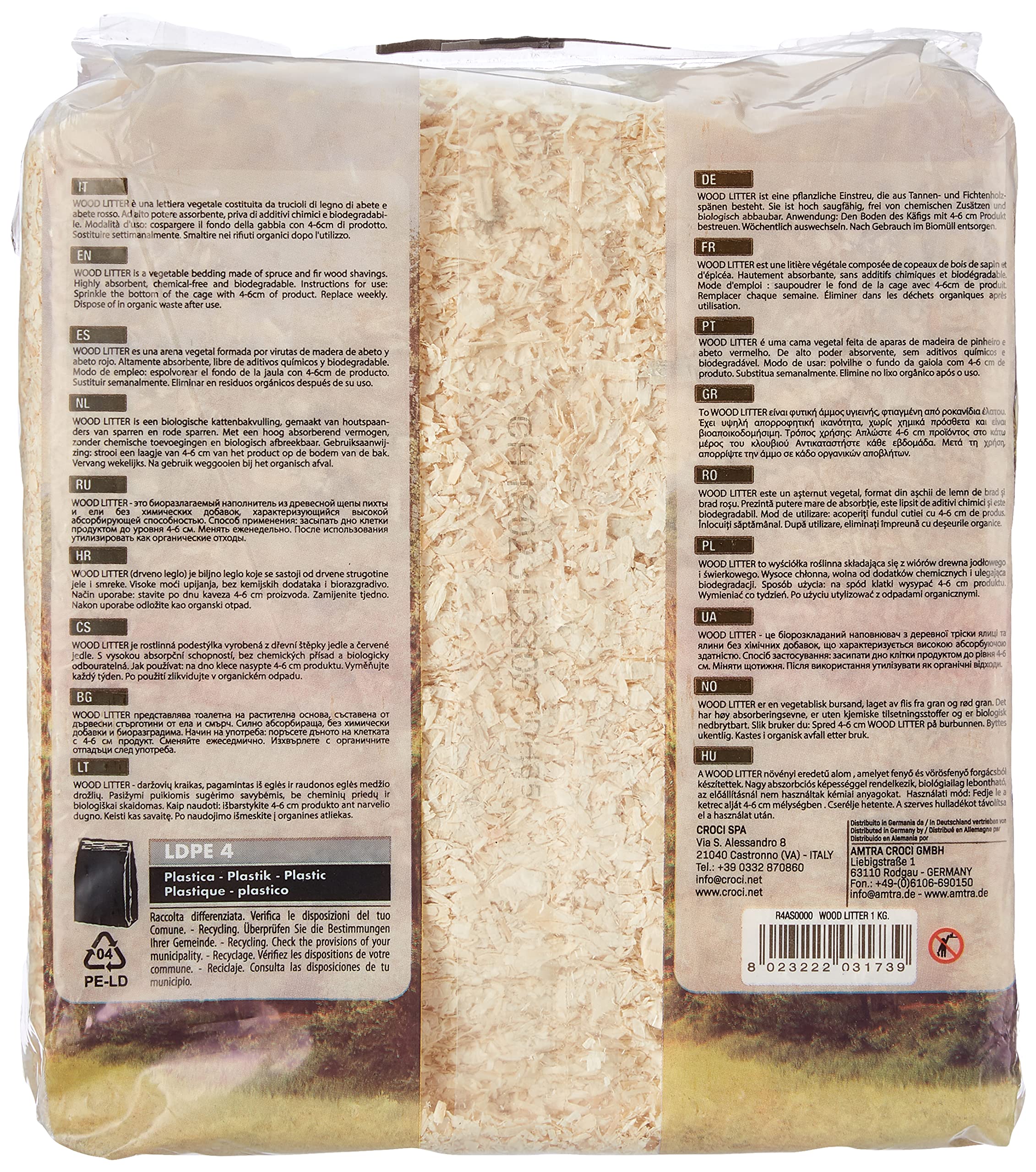 Croci 100% Natural Wood Shavings Litter for Small Animals | 1kg Pack