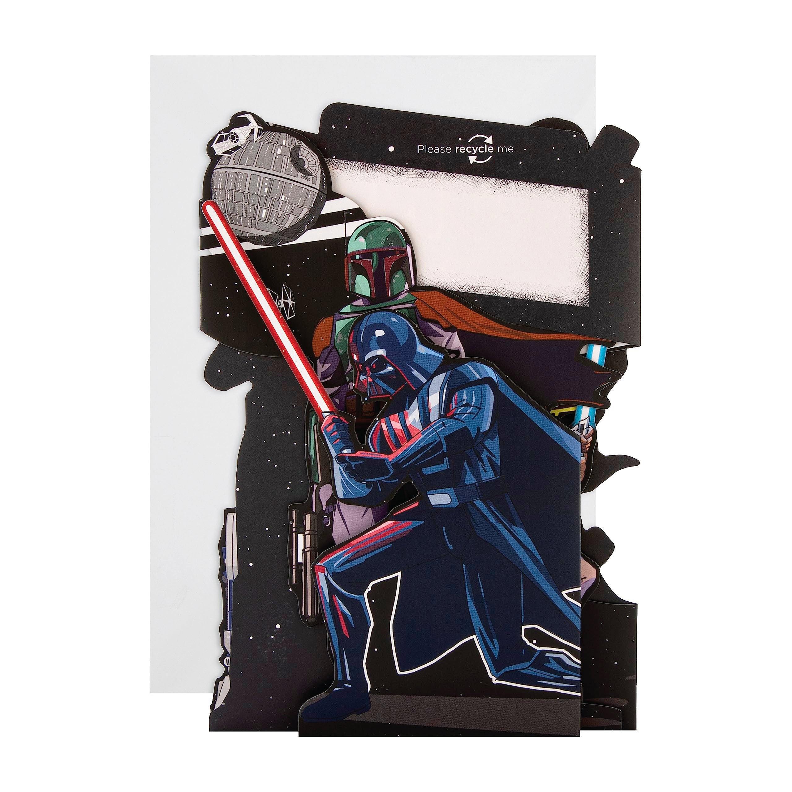 Hallmark Star Wars Birthday Card - 3D Pop Up Luke Skywalker & Darth Vader Design | FSC Certified