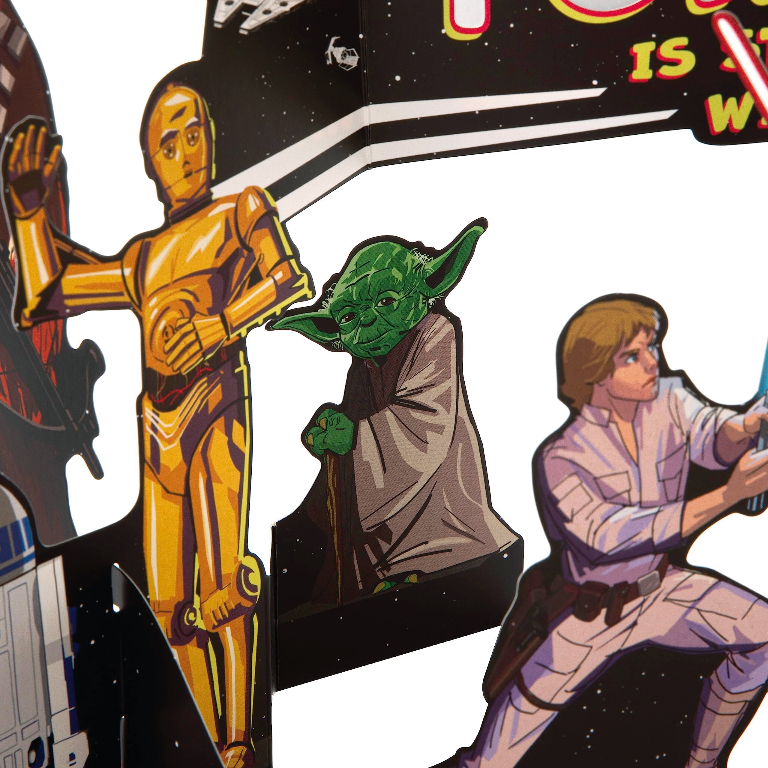 Hallmark Star Wars Birthday Card - 3D Pop Up Luke Skywalker & Darth Vader Design | FSC Certified 5