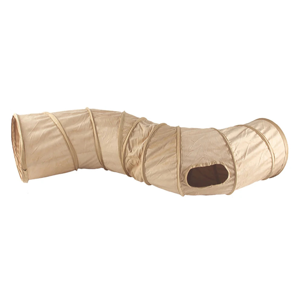 Yachew Collapsible S-Shape Cat Tunnel - Interactive Pet Play with Peepholes 2