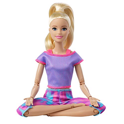 Barbie GXF04 Made to Move Doll - Flexible Yoga Doll with Long Blonde Hair for Ages 3+ 4