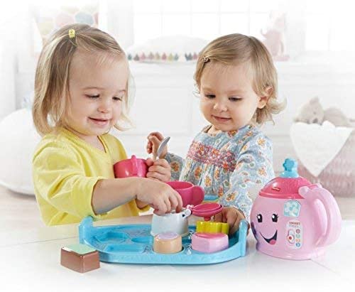 Fisher-Price DYM76 Laugh and Learn Sweet Manners Tea Playset, Toddler Role Play Tea Set Toy for Children with Educational Shape Sorter, Suitable 18 Months Plus