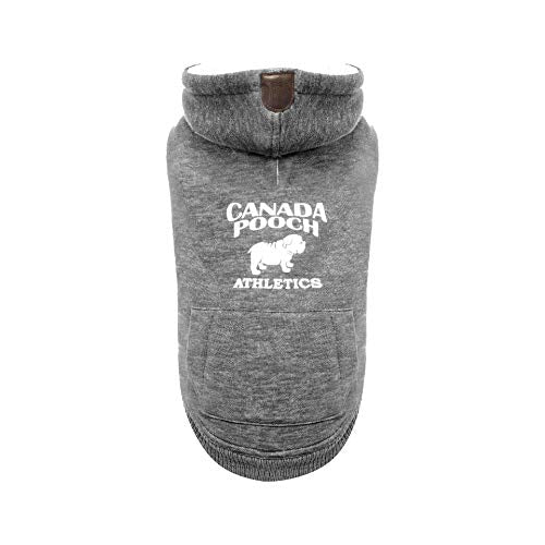 Canada Pooch Cozy Caribou Hoodie Marled Dog Coat, Size 14, Grey