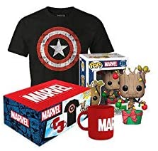 Wootbox - Coffret Collector - Unisexe - Marvel - T-Shirt Iron Man, Figurine Pop Groot &amp; Mug Marvel - Taille M