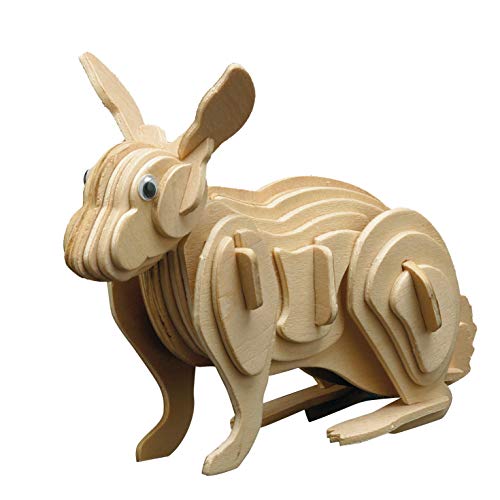 Siva Toys Siva Toys858/3 Woodconstruction Rabbit, Multicoloured