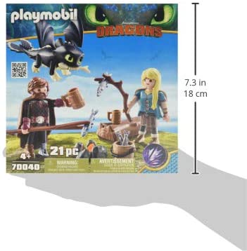 Playmobil 70040 DreamWorks Dragons, Hoquet et Astrid avec Bébé Dragon