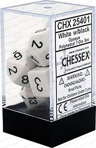 Chessex CHX25401 Dice-Opaque White/Black Set