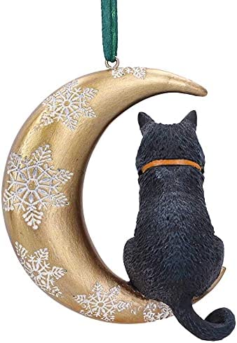 Nemesis Now Moon Cat Hanging Ornament (LP) 9cm, Gold