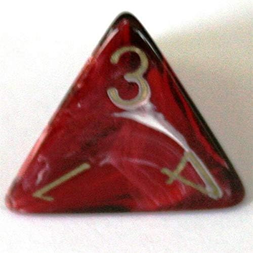 Chessex 27434 Dice, burgundy/gold, pack of 1
