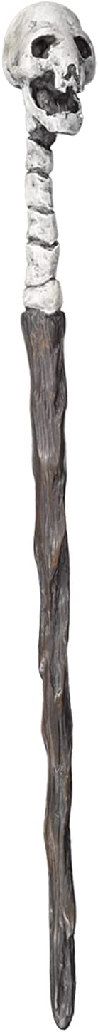 The Noble Collection Baguette de personnage de crâne de mangemort 14 pouces (35 cm) Baguette du monde des sorciers avec étiquette de nom