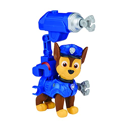 Paw Patrol, Movie Collectible Chase Action Figure with Clip-on Backpack and 2 Projectiles