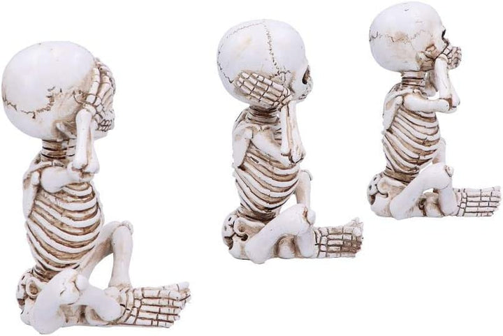 Nemesis Now See No, Hear No, Speak No Evil Skellywag Skeleton Figurines, Polyres