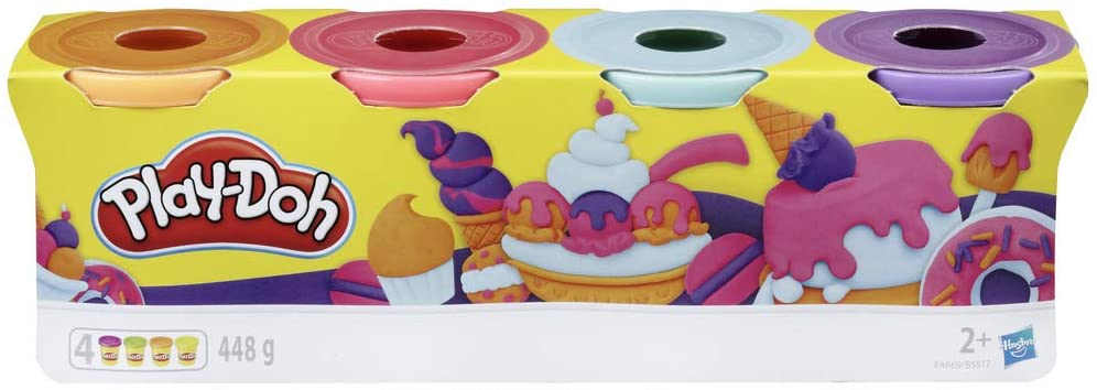 Play Doh Lot de 4 couleurs non toxiques sur le thème sucré pour les enfants de 2 ans et plus, canettes de 4 onces