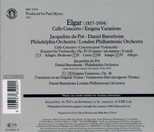 Elgar: Cello Concerto, Op.85, Enigma Variations [Audio CD]