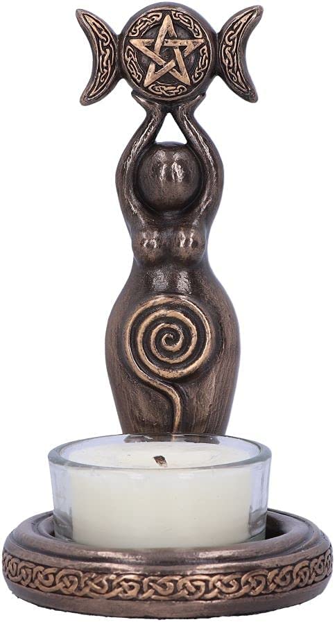 Nemesis Now Triple Goddess Tea Light Holder 12cm, Bronze