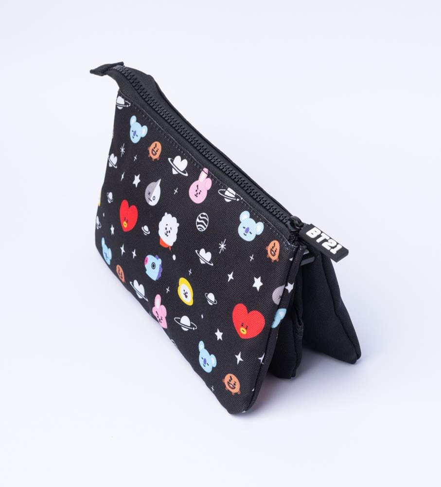 Grupo Erik BT21 Pencil Case - Cool Collection - Large Pencil Case - Triple Pocket Pencil Case