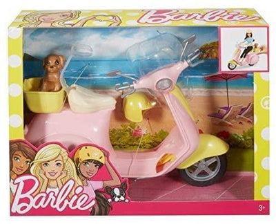Barbie FRP56 Estate Mo-Ped Motorbike for Doll, Pink Scooter, Vehicle - Yachew