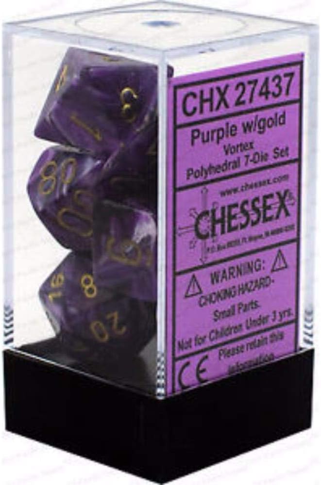 Chessex CHX27437 Dice-Vortex Purple/Gold Set