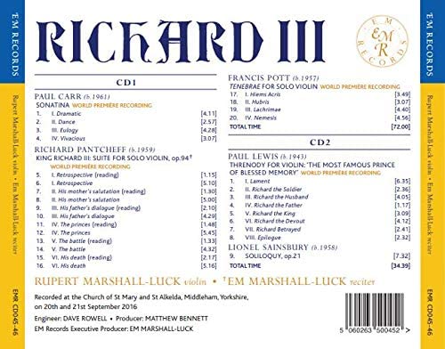 Em and Rupert Marshall-Luck - Richard III [Audio CD]