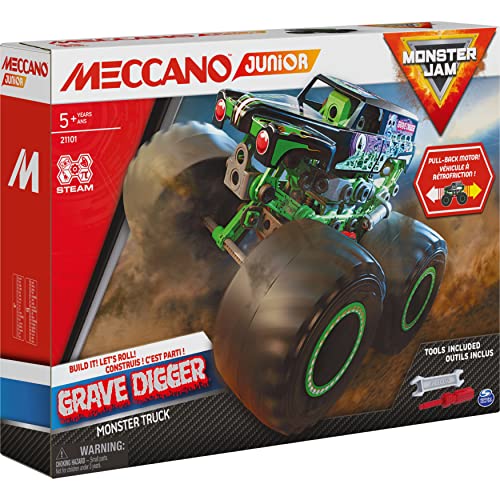 Meccano Junior, Official Monster Jam Grave Digger Monster Truck STEM Model Build