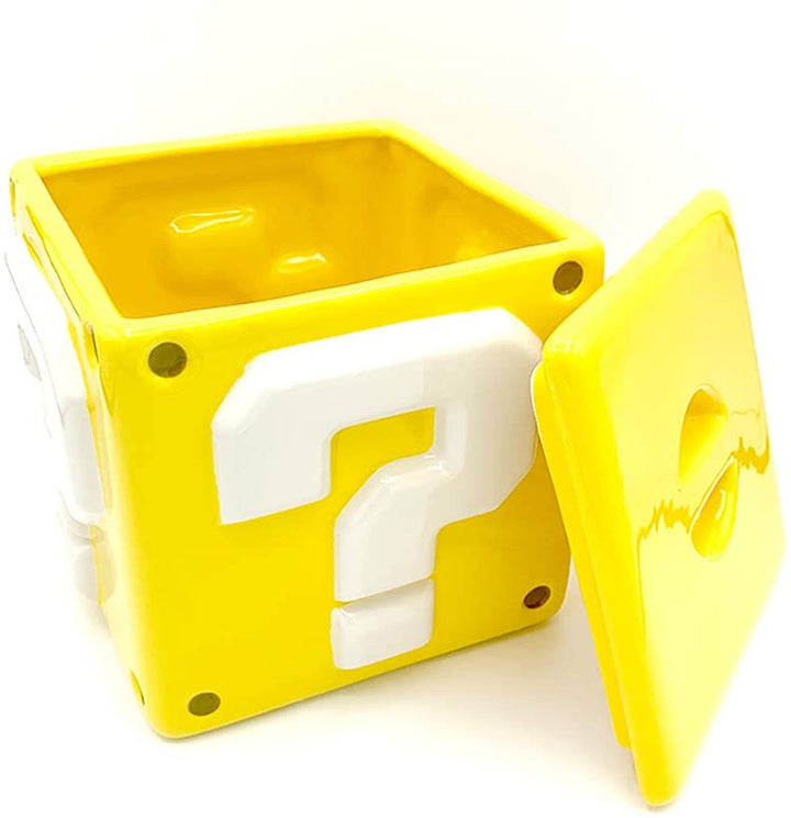 Super Mario Bros Question Mark Block Ceramic Storage Cookie Jar