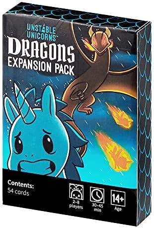 TeeTurtle | Unstable Unicorns Dragons Expansion Pack | Card Game | Ages 14+ |