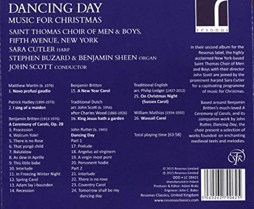 Saint Thomas Choir of Men & Bo - Dancing Day: Music For Christmas [Audio CD]