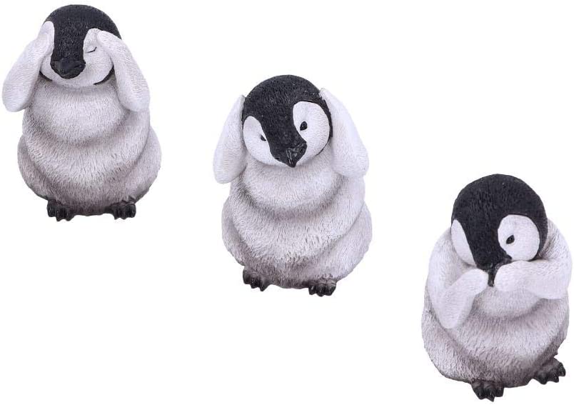 Nemesis Now U4921R0 See No, Hear No, Speak No Evil Emperor Penguin Chick Figurin