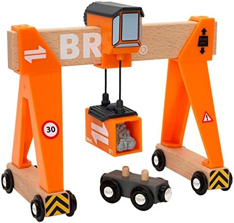 BRIO World Harbour Gantry Crane for Kids Age 3 Years Up - Compatible with all BRIO Railway Train Sets & Accessories