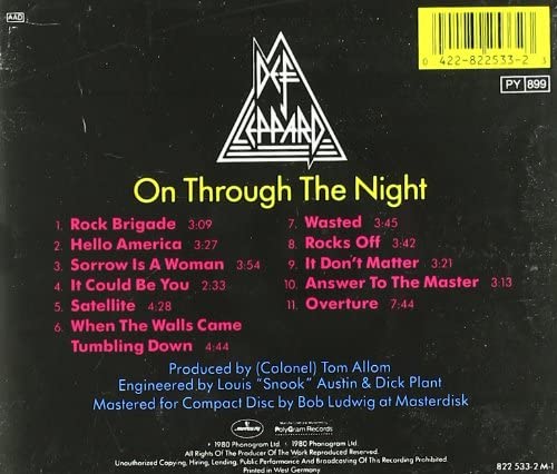 On Through The Night - Def Leppard [Audio CD]