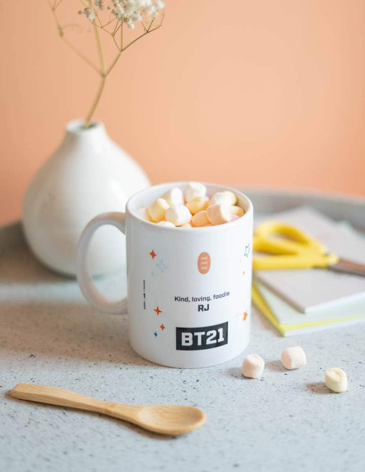 Grupo Erik BT21 Official Merchandise RJ Ceramic Mug | 35 cl - 350 ml | Coffee Mug