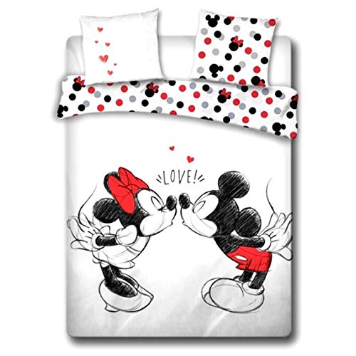 Mickey and Minnie Kisses Love – Double Bed Duvet Cover 220 x 240 cm Cotton