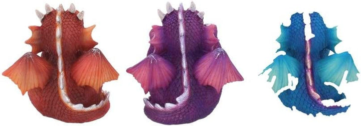 Nemesis Now B3756K8 Three Wise Dragonlings Figurine 8.5cm Red, Resin