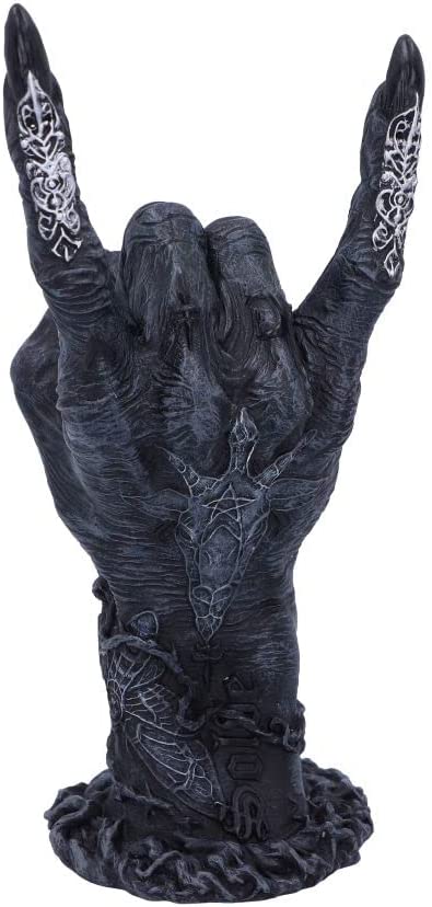 Nemesis Now B5159R0 Baphomet's Horns Horror Hand Figurine, polyresin, Black and