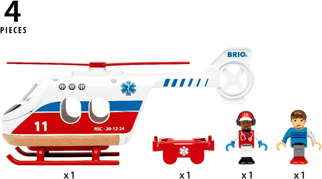 BRIO World Rescue Toy Helicopter for Kids Age 3 Years Up