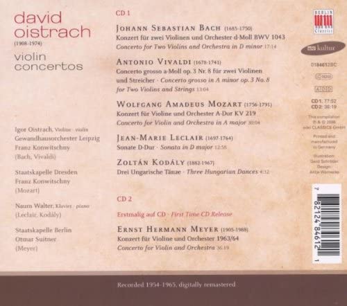 Violin Concertos (Oistrach) [Audio CD]