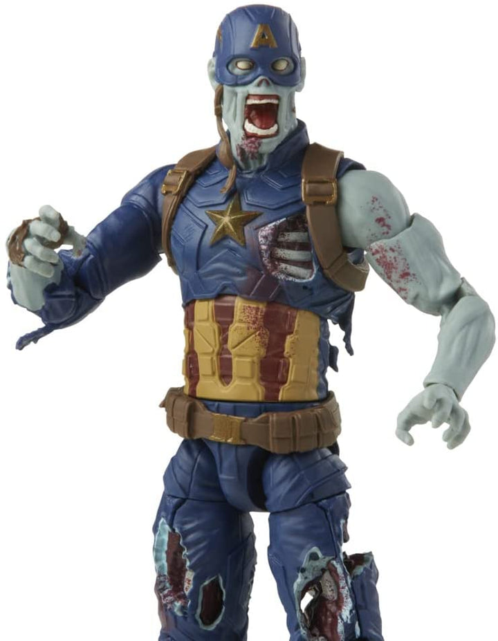 Marvel Legends Series 6-inch Scale Action Figure Toy Zombie Captain America, Premium Design, 1 Figure, and 1 Accessory Multicolor, F0330