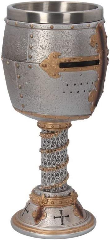 Nemesis Now B3245H7 Crusader Goblet 18cm Silver, Resin w/stainless steel insert,
