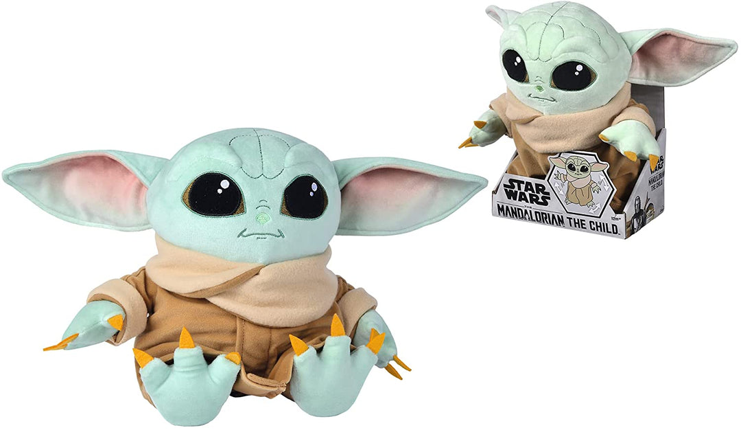 Simba 6315875802 The Mandalorian The Child Baby Yoda 30cm Articulated Plush Toy in Display Box Officially Licensed Disney for All Ages, Multicoloured, 30 cm