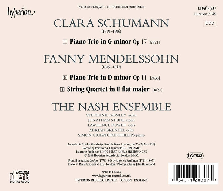 The Nash Ensemble - Clara Sch: Piano Trios [The Nash Ensemble] [Hyperion: CDA68307] [Audio CD]