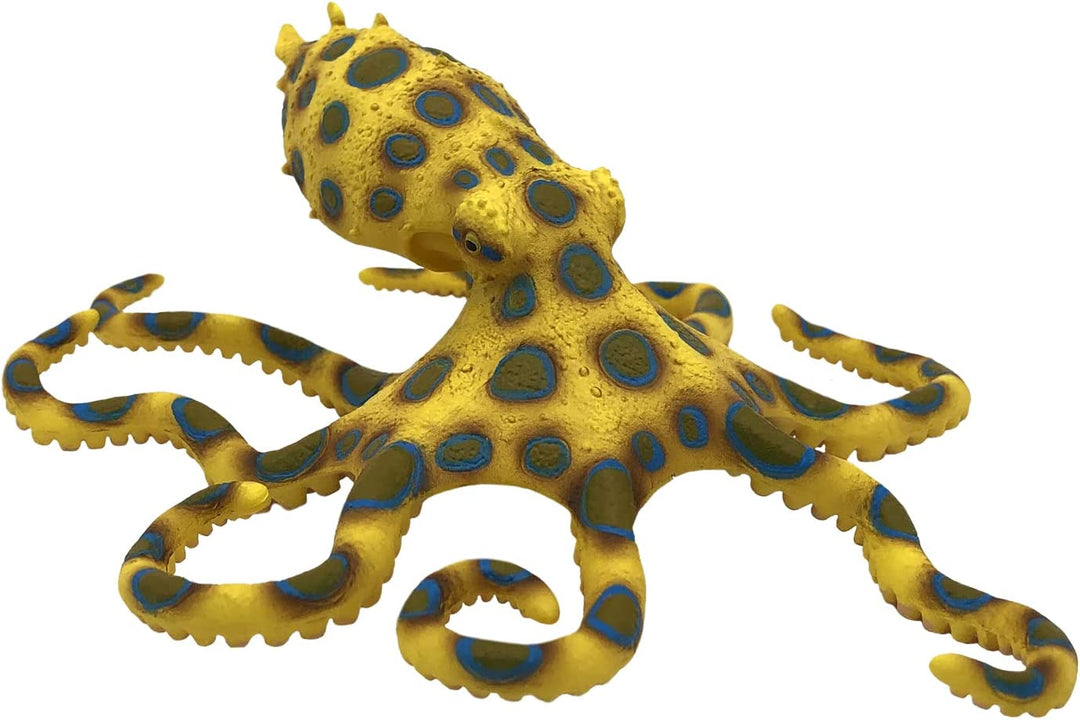 Bullyland 67510 Blue Ring Octopus Toy Figure Approx. 5 cm Large Animal Figure Detailed PVC Free Ideal as a Cake Figure and Small Gift for Children from 3 Years
