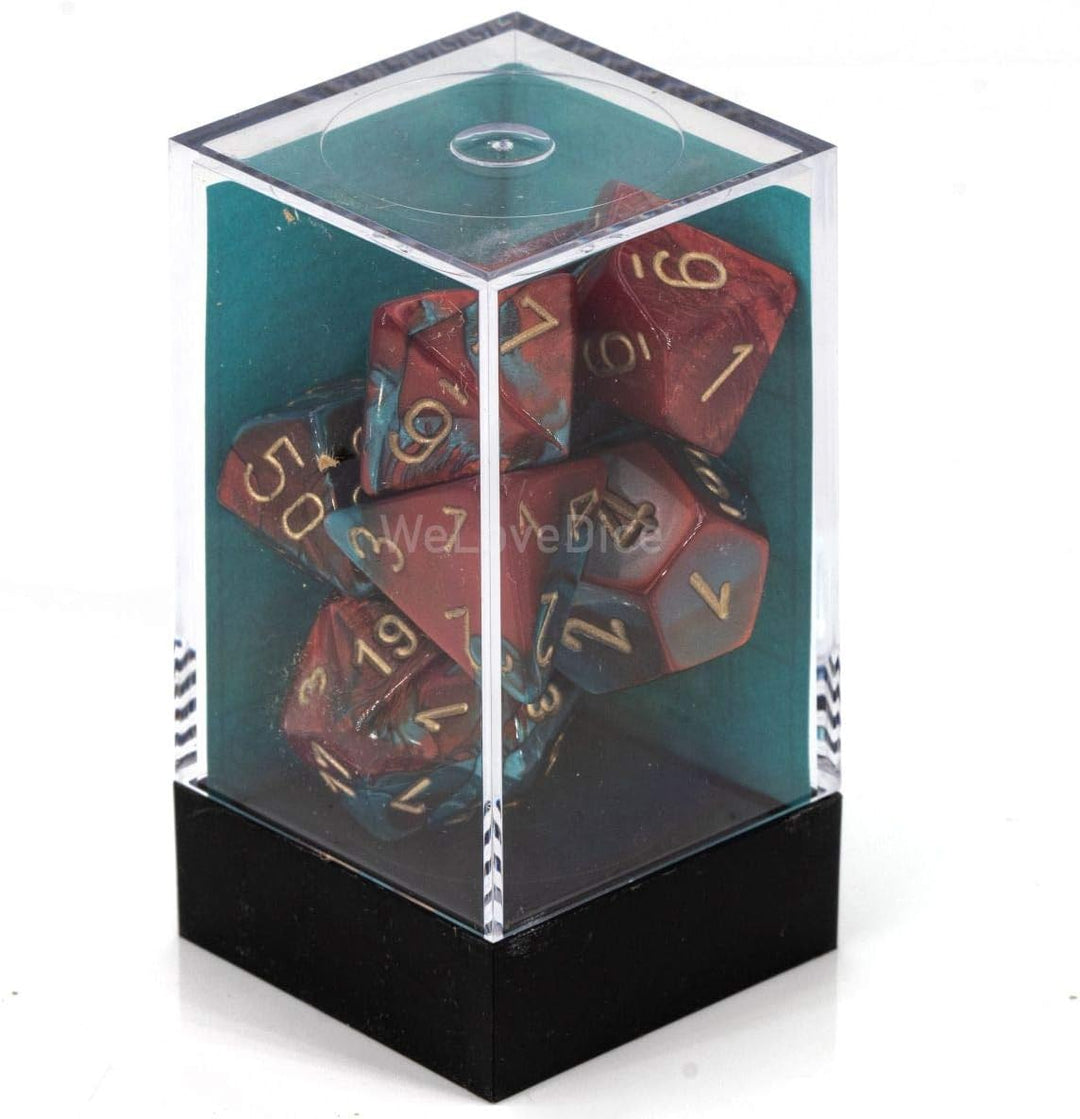Chessex Says: CHX26462 Gemini Dice Set: Red-Teal/gold (7)