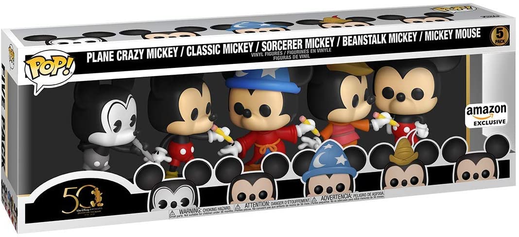 50 Walt Disney Archives Présentant Avion Crazy Mickey, Classic Mickey, Sorcier Mickey, Beanstalk Mickey, Mickey Mouse Exclu Funko 51118 Pop!